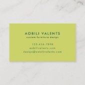 Vet Kleurrijke Retro Typografie Chartreuse Geel Visitekaartje (Achterkant)