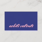 Vet Kleurrijke Speelse Retro Typografie Blauw Roze Visitekaartje (Voorkant)