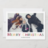 Vet Kleurrijke traditionele Vrolijke Kerstfoto Feestdagenkaart (Voorkant)