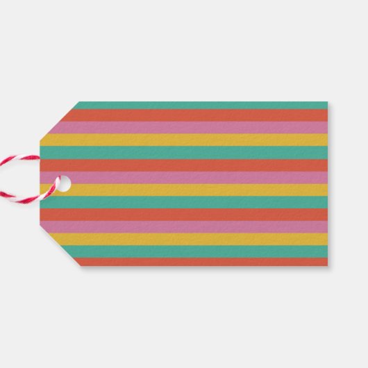 Vet Kleurrijke Vrolijke Kerstmis Cadeaulabel (Achterkant Horizontaal)