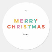 Vet Kleurrijke Vrolijke Kerstmis Ronde Sticker (Voorkant)