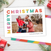 Vet Kleurrijke Vrolijke Kerstmisfoto Feestdagenkaart
