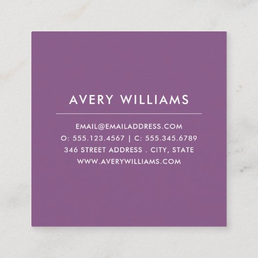 Vet Kleurrijke Waterverf Bloemkrans | Wit Vierkante Visitekaartje (Achterkant)