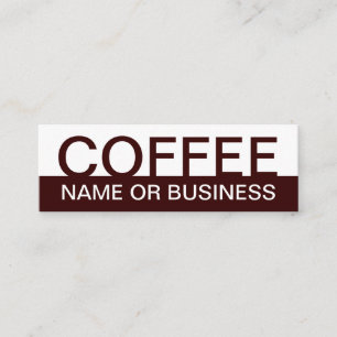vet KOFFIE-kleur, aanpasbaar Mini Visitekaartje
