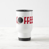 Vet KOFFIE tekst Zwart wit Reisbeker (Center)