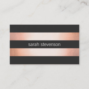 Vet Koper Faux Folie Zwart Gestreept Modern Visitekaartje