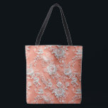 Vet Koraal Bloemen Kant Grote Schouder Tas<br><div class="desc">Vet Koraal Bloemen Kant Grote Schouder Tas</div>