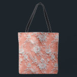 Vet Koraal Bloemen Kant Grote Schouder Tas<br><div class="desc">Vet Koraal Bloemen Kant Grote Schouder Tas</div>
