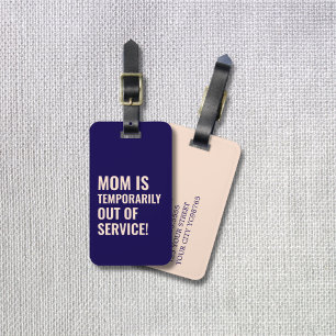 Vet Koraal Donkerblauw Mama Gift Bagagelabel