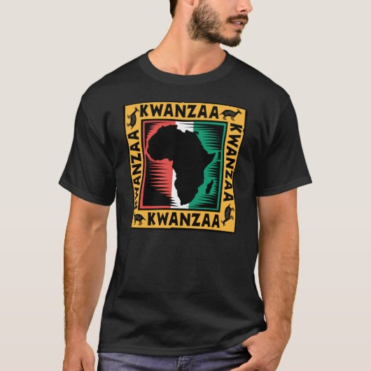 Vet Kwanzaa met Afrika T-shirt (Voorkant)