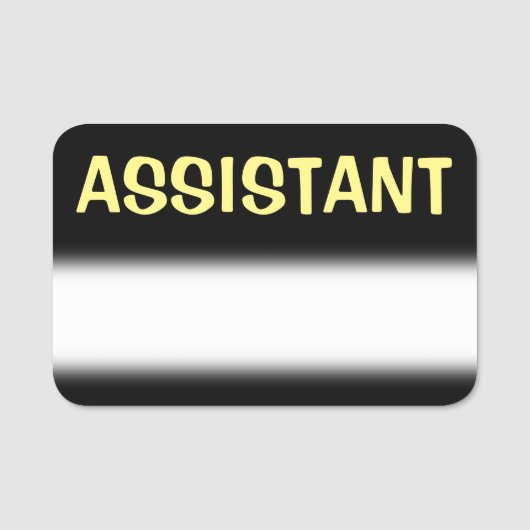 Vet label Naam "ASSISTANT" Naamplaatje (Voorkant)