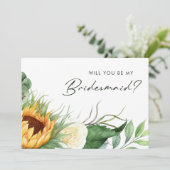 Vet land Zonnebloem | Bridesmaid proposal card Kaart (Staand voorkant)