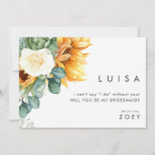 Vet land Zonnebloem | Bridesmaid proposal card Kaart (Achterkant)