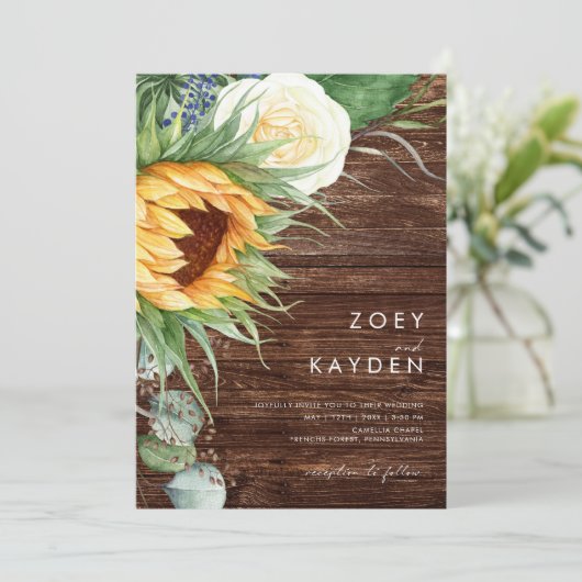 Vet land Zonnebloem | Casual houtwuwschap Kaart (Staand voorkant)