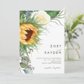Vet land Zonnebloem | Casual huwelijk Kaart (Staand voorkant)