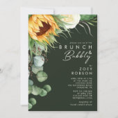 Vet land Zonnebloem Donker Groene Brunch & Bubble Kaart (Voorkant)