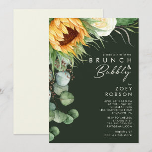 Vet land Zonnebloem Donker Groene Brunch & Bubble Kaart