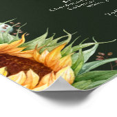 Vet land Zonnebloem | Donkere groene Drinken Poster (Hoek)