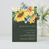 Vet land Zonnebloem | Donkergroene ontvangst Informatiekaartje (Staand voorkant)