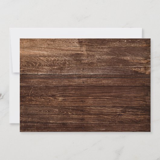 Vet land Zonnebloem | Horizontaal hout Save The Date (Achterkant)