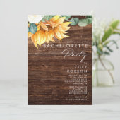 Vet land Zonnebloem | Hout Bachelorette Party Kaart (Staand voorkant)