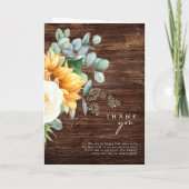 Vet land Zonnebloem | Hout gevouwen bruiloft Programma (Achterkant)