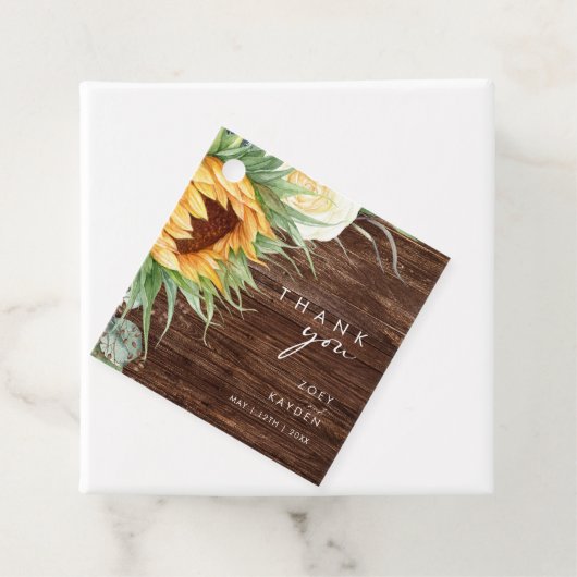 Vet land Zonnebloem | Hout Hartelijk dank Bedankjes Labels (In situ)