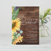 Vet land Zonnebloem | Hout Let's Celebrate Kaart (Staand voorkant)