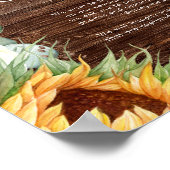 Vet land Zonnebloem | Hout-unplugged-ceremonie Poster (Hoek)