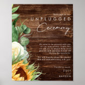 Vet land Zonnebloem | Hout-unplugged-ceremonie Poster (Voorkant)