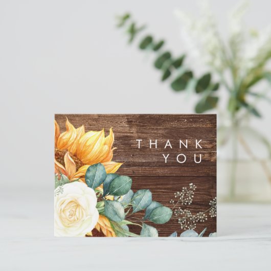 Vet land Zonnebloem | Hout Weddenschap Hartelijk d Briefkaart (Staand voorkant)