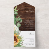 Vet land Zonnebloem | Houtzegel en vervoer All In One Uitnodiging (Binnen)