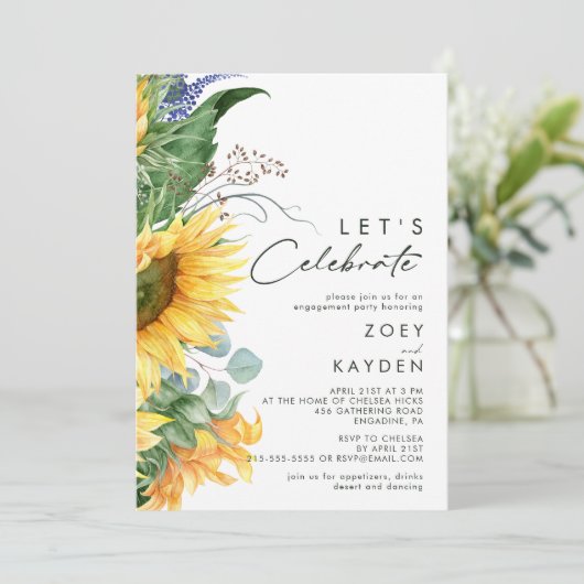 Vet land Zonnebloem | Laten we vieren Kaart (Staand voorkant)