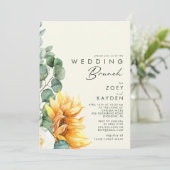 Vet land Zonnebloem Licht Geel Bouw Brunch Kaart (Staand voorkant)