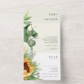 Vet land Zonnebloem Licht Geel Zegel en stuur het All In One Uitnodiging (Binnen)