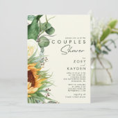 Vet land Zonnebloem Lichte Gele Couples Shower Kaart (Staand voorkant)