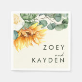 Vet land Zonnebloem | Lichtgele bruiloft Napk Servet (Voorkant)