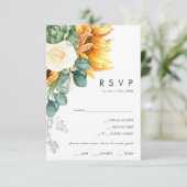 Vet land Zonnebloem | Menu Choice RSVP-kaart (Staand voorkant)