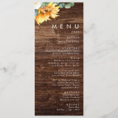 Vet land Zonnebloem | Menu Hout Weddenschap (Voorkant)