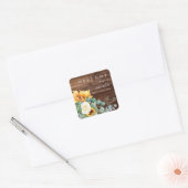 Vet land Zonnebloem | Onthaal over het houtwuwgoed Vierkante Sticker (Envelop)