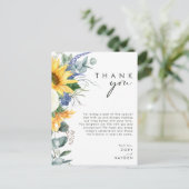 Vet land Zonnebloem | Ontvangst Hartelijk dank Briefkaart (Staand voorkant)