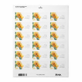 Vet land Zonnebloem | RSVP-adres bruiloft Etiket (Full Sheet)