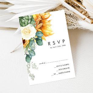Vet land Zonnebloem RSVP-kaart voor houtwuwen RSVP Kaartje