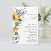 Vet land Zonnebloem | Tijdschema van evenementen Informatiekaartje (Staand voorkant)