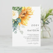 Vet land Zonnebloem | Uitnodiging tot weddenschapp (Staand voorkant)