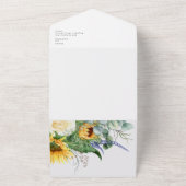 Vet land Zonnebloem | Verzegeling en verzending All In One Uitnodiging (Buitenkant)