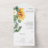 Vet land Zonnebloem | Verzegeling en verzending All In One Uitnodiging (Binnen)