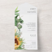 Vet land Zonnebloem | Verzegeling en verzending All In One Uitnodiging (Binnen)