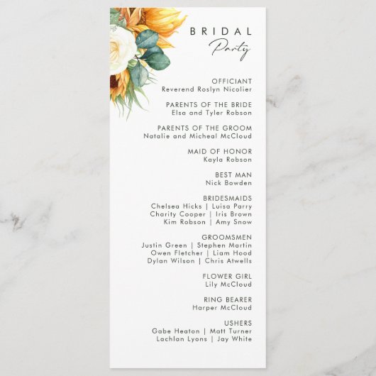 Vet land Zonnebloem | Weddenschap-programma Programmakaart (Achterkant)