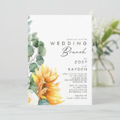 Vet land Zonnebloem | Wedding Brunch Kaart (Staand voorkant)